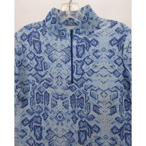 Ibkul Top Medium Golf Performance Shirt 1/4 Zip Geometric Active * - Picture 2 of 12